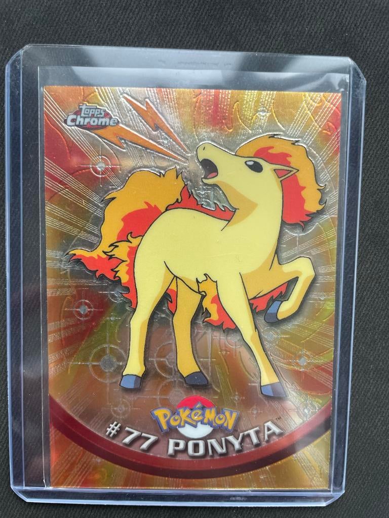 Pokémon Topps Chrome #77 Ponyta Foil Kaart, Ophalen of Verzenden, Zo goed als nieuw, Losse kaart, Foil