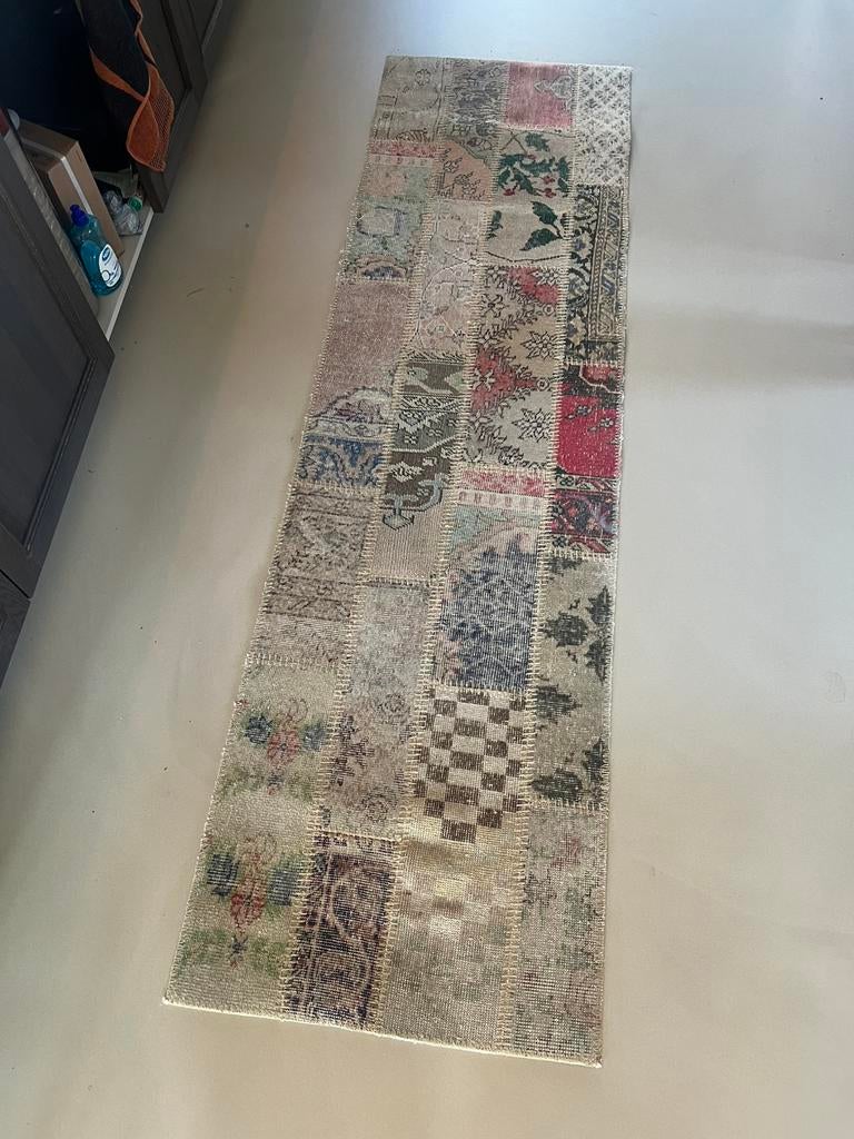 Patchwork perzisch tapijt loper, Ophalen, 200 cm of meer, 50 tot 100 cm, Zo goed als nieuw