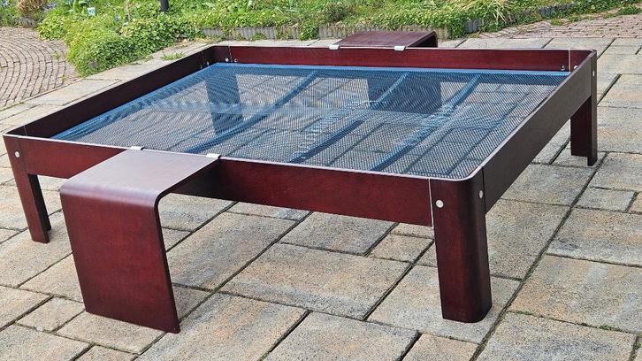 Nette Auping 140x200 hoog model + 2 aanhaaktafels, Huis en Inrichting, Slaapkamer | Bedden, Zo goed als nieuw, Tweepersoons, 140 cm