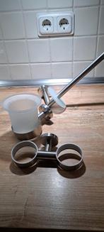 WC borstelhouder, bekerhouder en wc rolhouder RVS, Ophalen of Verzenden, Zo goed als nieuw