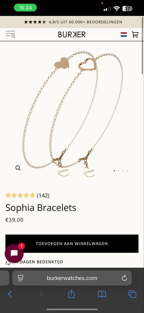 Burker Sophia bracelets nieuw in doos, Ophalen of Verzenden, Nieuw