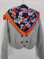 Leuke jaren '70/a'80 sjaal francoise guerin paris 83x83 cm, Maat 38/40 (M), ., Ophalen of Verzenden, Zo goed als nieuw