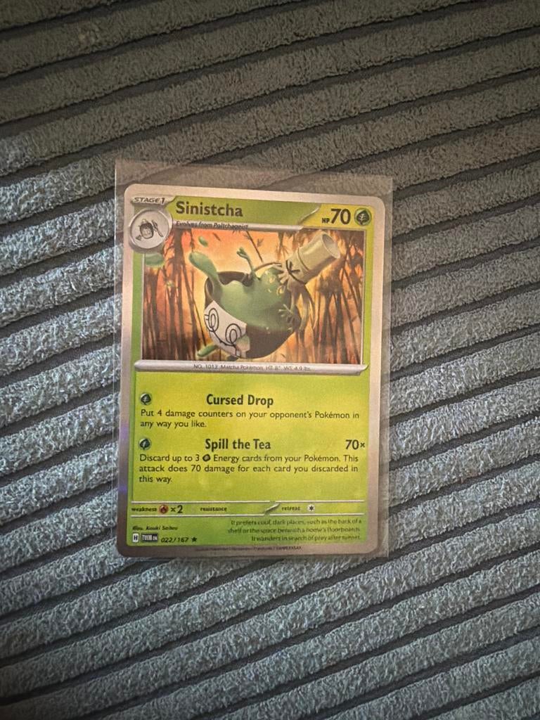 Sinistcha Pokémon Kaart - HP 70 - 022/167, Ophalen of Verzenden, Zo goed als nieuw, Losse kaart