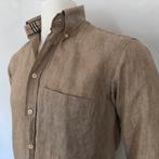 Burberry shirt - overhemd - 100% linnen heren, Verzenden, Zo goed als nieuw, Bruin, Halswijdte 39/40 (M)