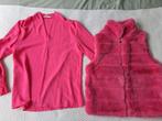 nepbont bodywarmer roze met bijpassende blouse mt.m, Maat 38/40 (M), Ophalen of Verzenden, Zo goed als nieuw, Roze