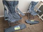 2 Campingstoelen - Grijs, Opvouwbaar met Bekerhouder, Ophalen, Zo goed als nieuw, Campingstoel