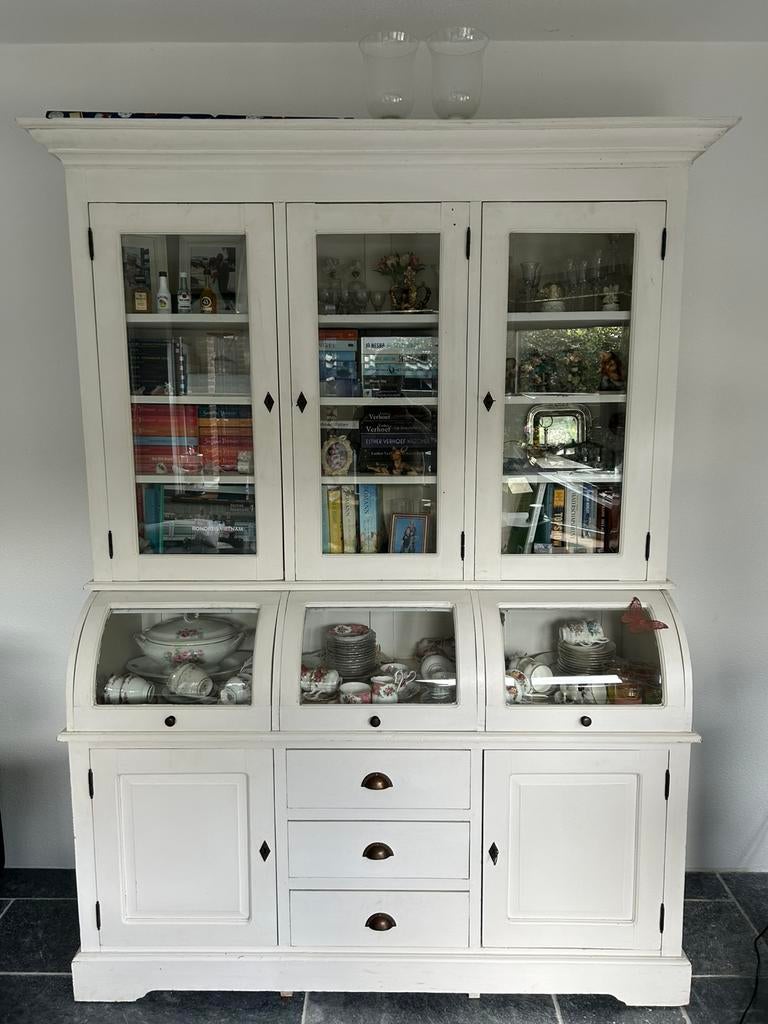 Landelijke buffetkast white wash, Ophalen, 100 tot 150 cm, 200 cm of meer, Zo goed als nieuw