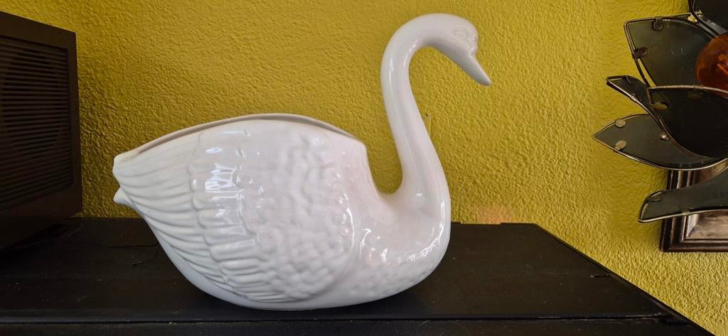 Vintage Zwaan Bloempot - Elegant en Uniek, Antiek en Kunst, Ophalen of Verzenden