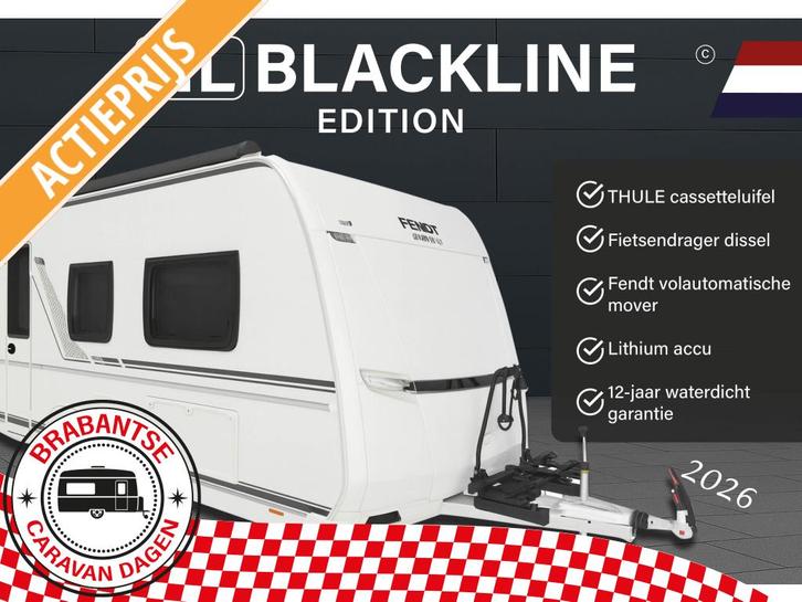 Fendt Bianco Selection 515 SG 2026 BLACKLINE ACTIE!!!, Caravans en Kamperen, Caravans, Bedrijf, tot en met 4, 1250 - 1500 kg, Standaardzit