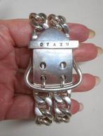 Zilveren zware Otazu riem armband met gesp nr.387, Verzenden, Zo goed als nieuw, Zilver, Zilver