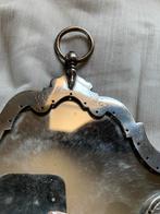 Antieke Zilveren Papagaai Tasbeugel met Spiegel, 1763, Antiek en Kunst, Antiek | Goud en Zilver, Ophalen of Verzenden, Zilver