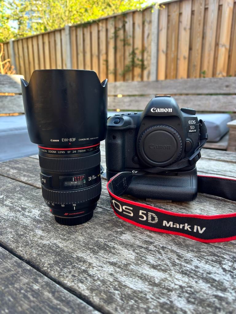 Canon 5D Mark IV + 24-70 f/2.8 L – direct inzetbaar, Ophalen of Verzenden, Zo goed als nieuw, Canon, Geen optische zoom