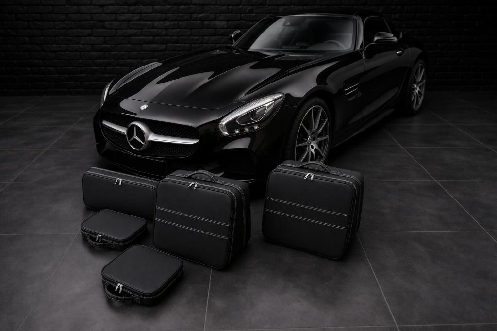 Roadsterbag lederen kofferset/koffer Mercedes AMG SLS Coupe, Auto diversen, Auto-accessoires, Verzenden, Nieuw