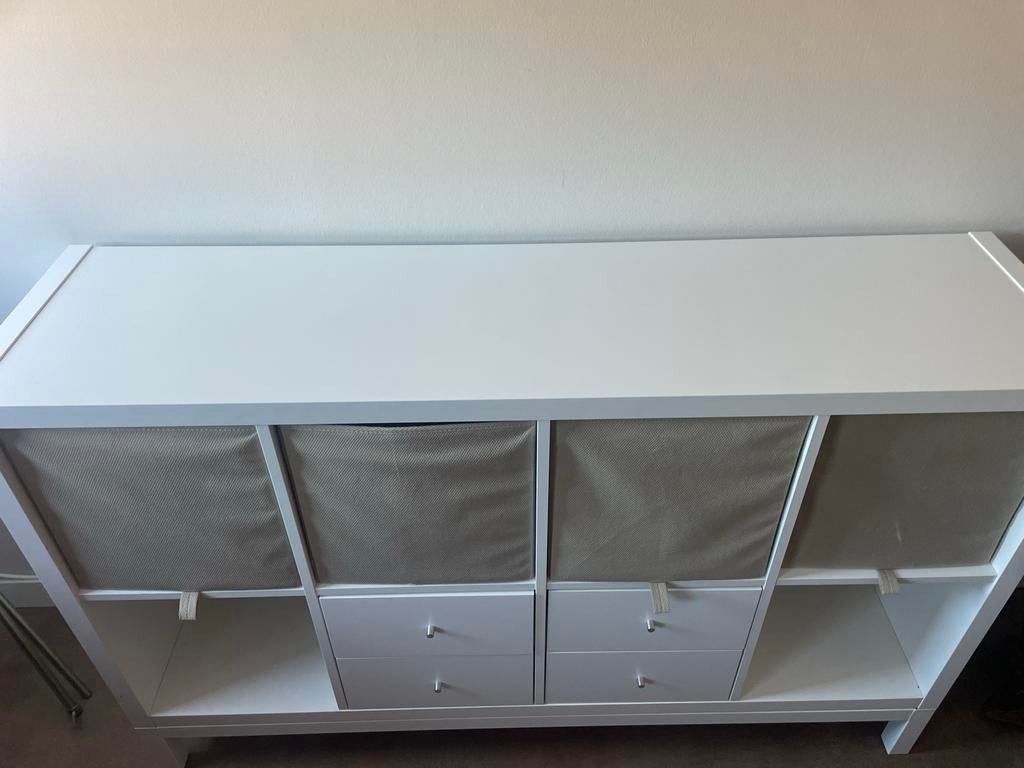 Complete Kallax kast met lades en opbergboxen - Zo goed als, Ophalen of Verzenden, Zo goed als nieuw