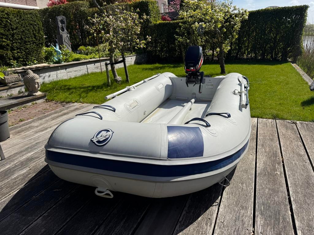 Mercury rubberboot 3.2m met 8PK Mercury motor, Watersport en Boten, Gebruikt, Hout, Benzine, Minder dan 70 pk
