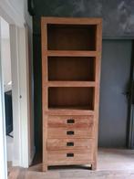 Massief teakhouten boekenkast vakkenkast, Ophalen, 200 cm of meer, 50 tot 100 cm, Zo goed als nieuw