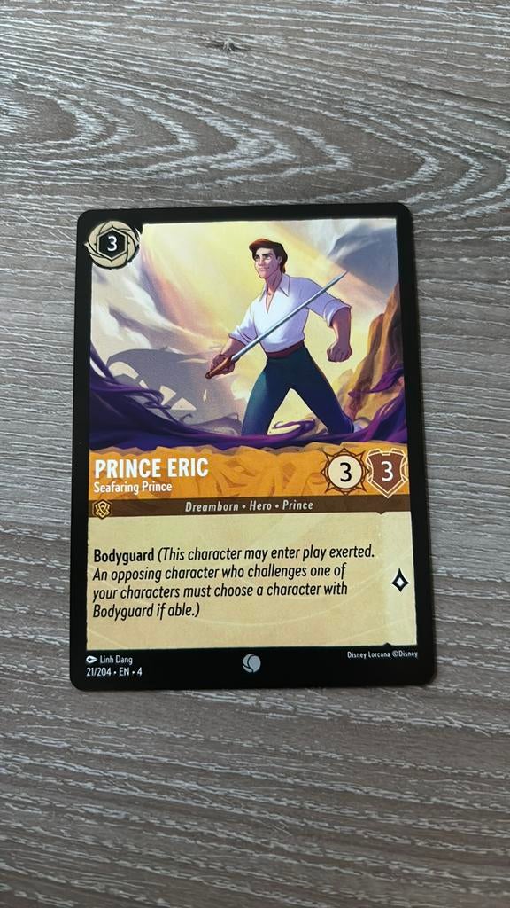 Disney Lorcana Prince Eric prince 21-204 4URS nonfoil, Ophalen of Verzenden, Zo goed als nieuw, Losse kaart