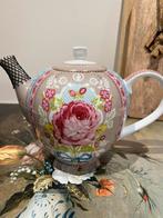 Pip theepot en melkkan. Blushing birds khaki. Nieuwstaat., Overige typen, Ophalen of Verzenden, Zo goed als nieuw, Overige stijlen