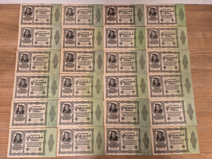 Duitsland - Reichsbanknote 50.000 Mark 1922 Serie 1N t/m 24N, Postzegels en Munten, Bankbiljetten | Europa | Niet-Eurobiljetten
