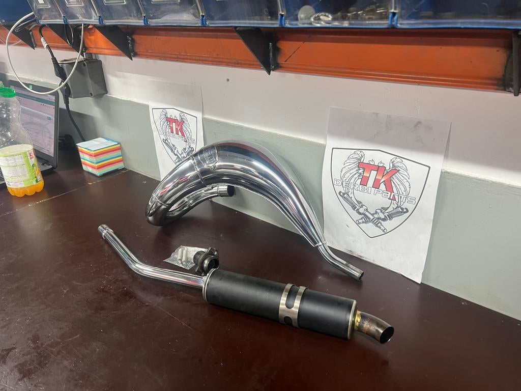 Derbi/aprilia scr corse chrome 50/70 zgan, Uitlaat, Ophalen of Verzenden, Zo goed als nieuw, Nvt