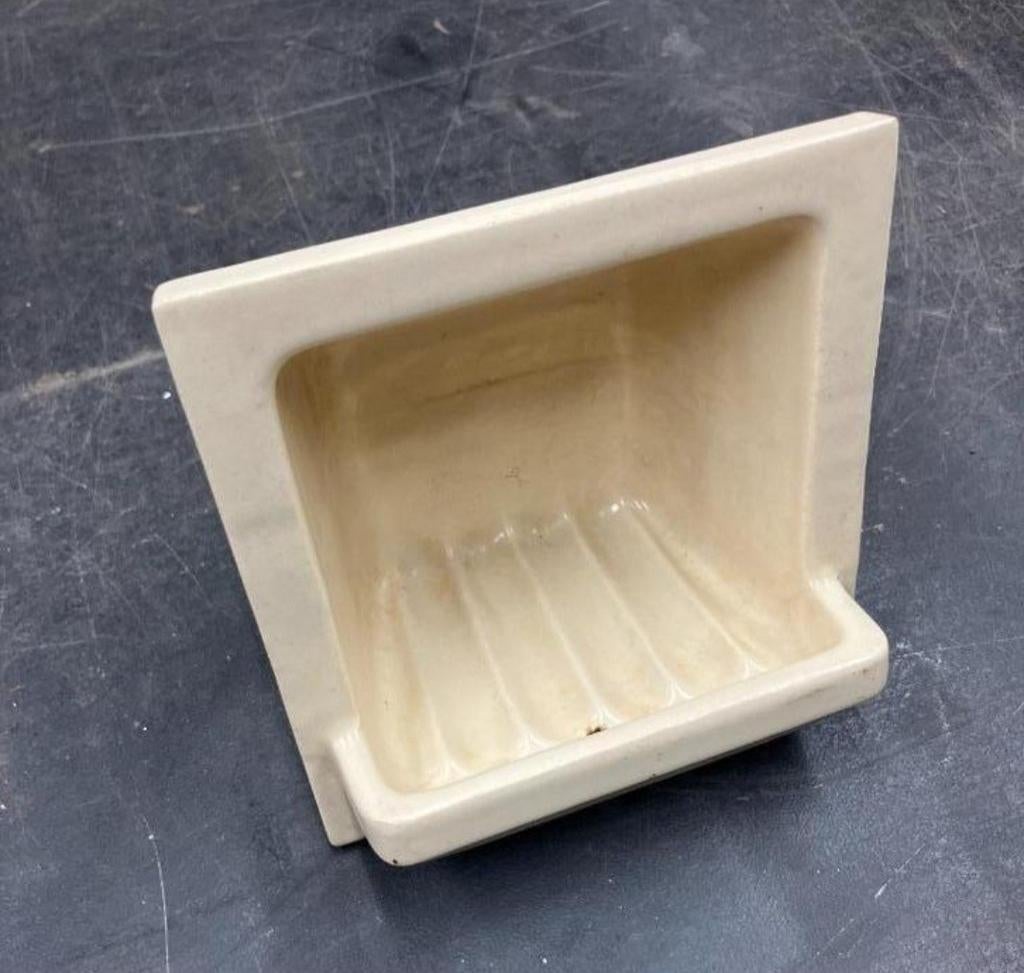 Vintage keramische inbouw zeephouder, Ophalen of Verzenden, Gebruikt