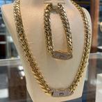 14k gouden ketting armband cuban schakel monaco, Ophalen of Verzenden, Nieuw, Goud