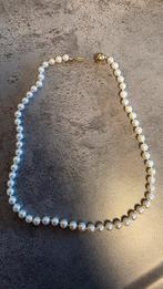 Parelketting met 14k sluiting, Verzenden, Zo goed als nieuw, Wit, Goud