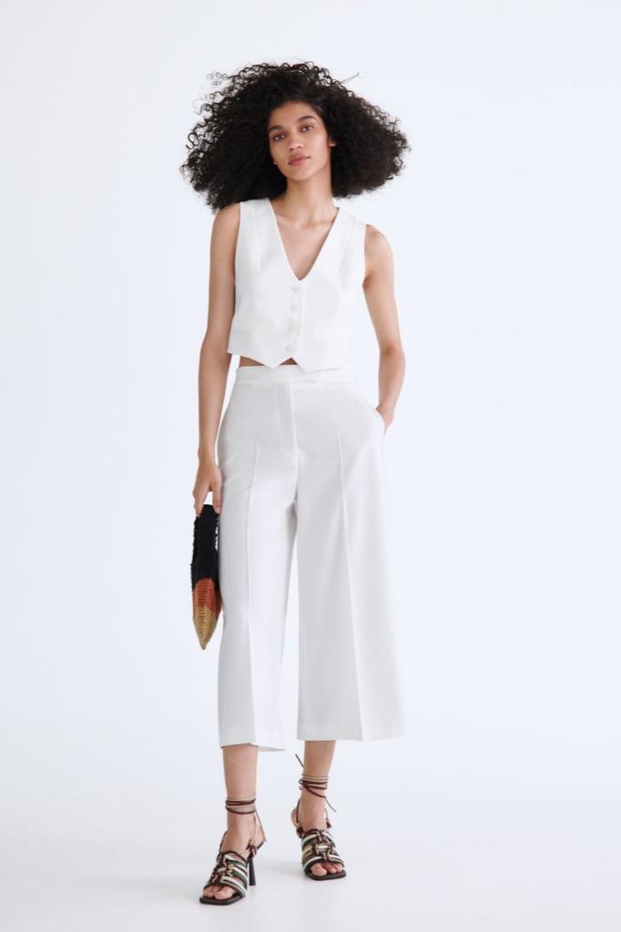 Dames Zara culotte broek pantalon wit nieuw hoge taille XS, Nieuw, Ophalen of Verzenden, Maat 34 (XS) of kleiner, Lang