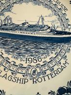 Delfts wandbord Holland-Amerika Lijn 1986 25th wereldreis, Ophalen of Verzenden