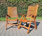 2 Hartman Prestige teakhouten standenstoelen, inklapbaar, Tuin en Terras, Ophalen, Gebruikt, Teakhout, Verstelbaar
