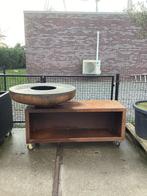 Cortenstaal bbq , tuinhaard, Tuin en Terras, Ophalen, Zo goed als nieuw