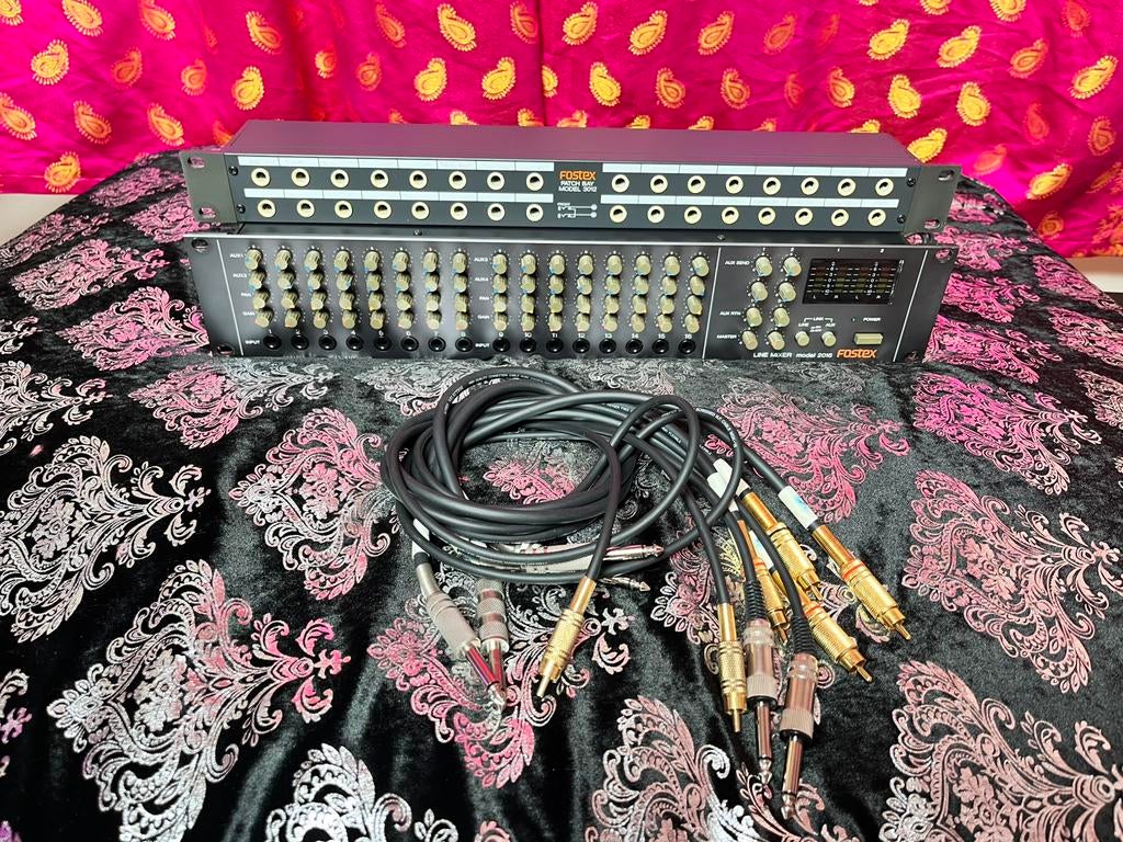 Fostex 2016 Line Mixer & Fostex 3012 Patchbay + Kabels, Muziek en Instrumenten, Ophalen of Verzenden, Gebruikt