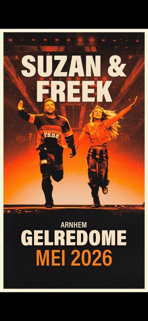 Suzan&Freek kaarten vrijdag 15 mei, 2 stuks, Tickets en Kaartjes, Twee personen