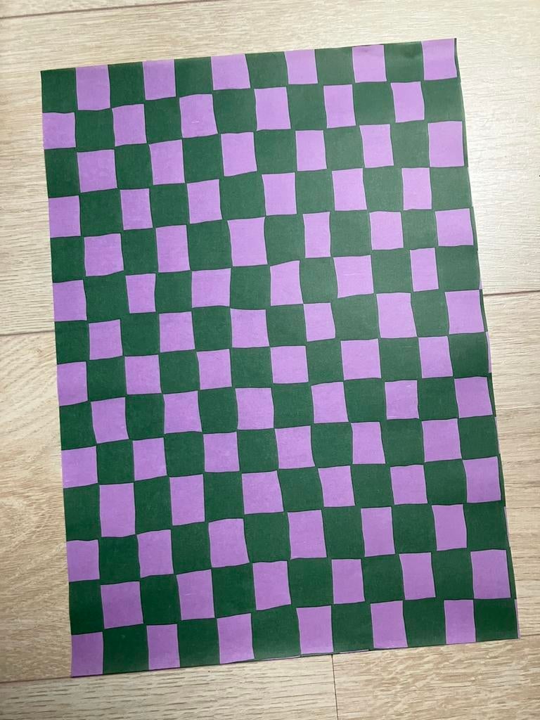 10 vellen vloeipapier paars groen geblokt, Ophalen of Verzenden, Nieuw