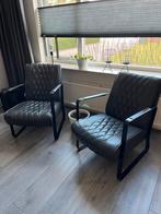 2 donker groene fauteuils, Huis en Inrichting, Fauteuils, Ophalen, Gebruikt, Minder dan 75 cm, Stof