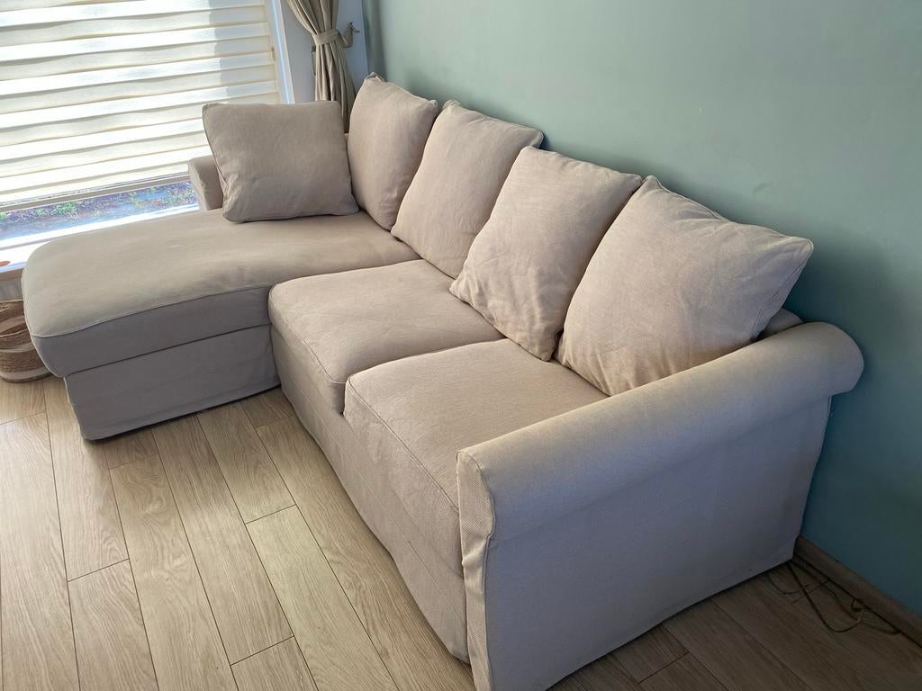 IKEA GRÖNLID 3-zitsbank met chaise longue, Ophalen, Gebruikt, Stof