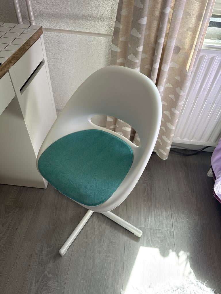 IKEA Loberget/Sibben kinderbureaustoel wit/turkoois, Ophalen, Gebruikt, Stoel(en)