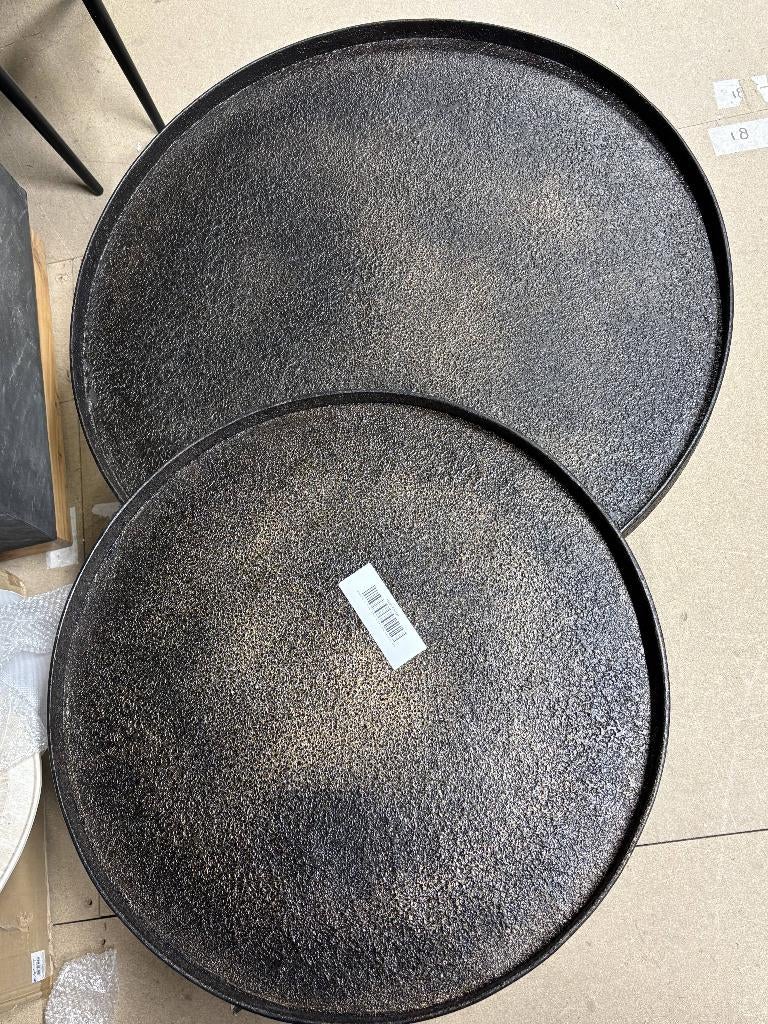 Hoyz - Salontafel Rond Metallic - Zwart - 76x76x40, Ophalen, Binnen, Gebruikt, -