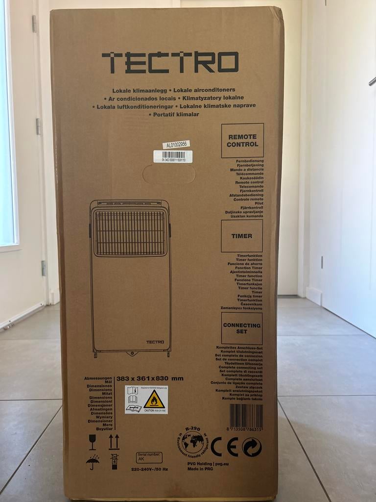 Nieuw Tectro TP 3020 Mobiele airco, Ophalen, Nieuw, 3 snelheden of meer, Koelen en Ontvochtigen