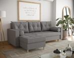 OP=OP Slaapbank met opbergruimte Mick Grijs | Hoekbank, Ophalen of Verzenden, Rechte bank, Nieuw, Tweepersoons