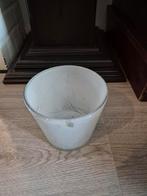 Witte glazen bloempot, Ophalen, Overige materialen, Rond, Minder dan 40 cm