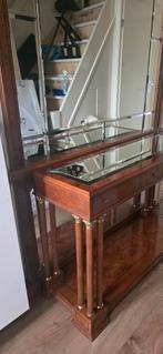 Grote spiegel sidetable met klassieke details, Ophalen, 100 tot 150 cm, Glas, Gebruikt