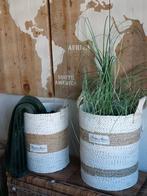 Riviera Maison basket round set van 2, Ophalen of Verzenden, Gebruikt, Rond, Riet
