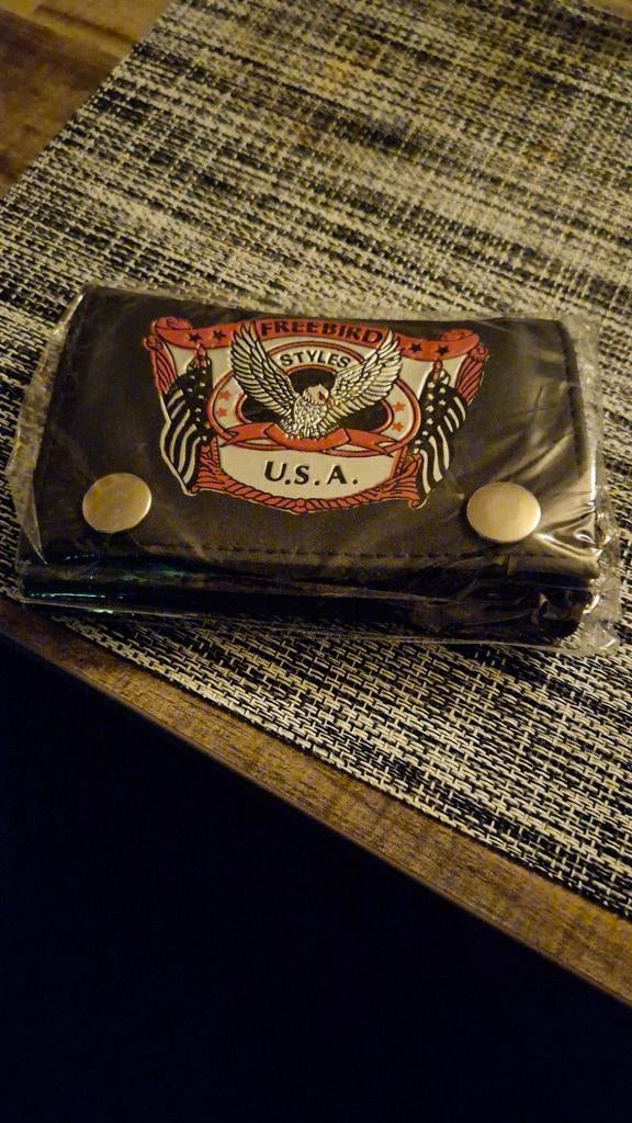 Nieuwe Bikerboy Portemonnee met Amerikaanse Details, Sieraden, Tassen en Uiterlijk, Portemonnees, Overige merken, Zwart, Nieuw