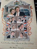 Postzegelvel Willem-Alexander & Máxima Huwelijk Guyana, Verzenden, Na 1940, Postfris