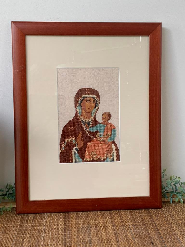 Religieus borduurwerk., Ophalen of Verzenden, Beeld(je)