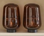 Twee oplaadbare lampen van Riviera Maison, oranje/bruin glas, Ophalen, Zo goed als nieuw, Glas, Minder dan 50 cm