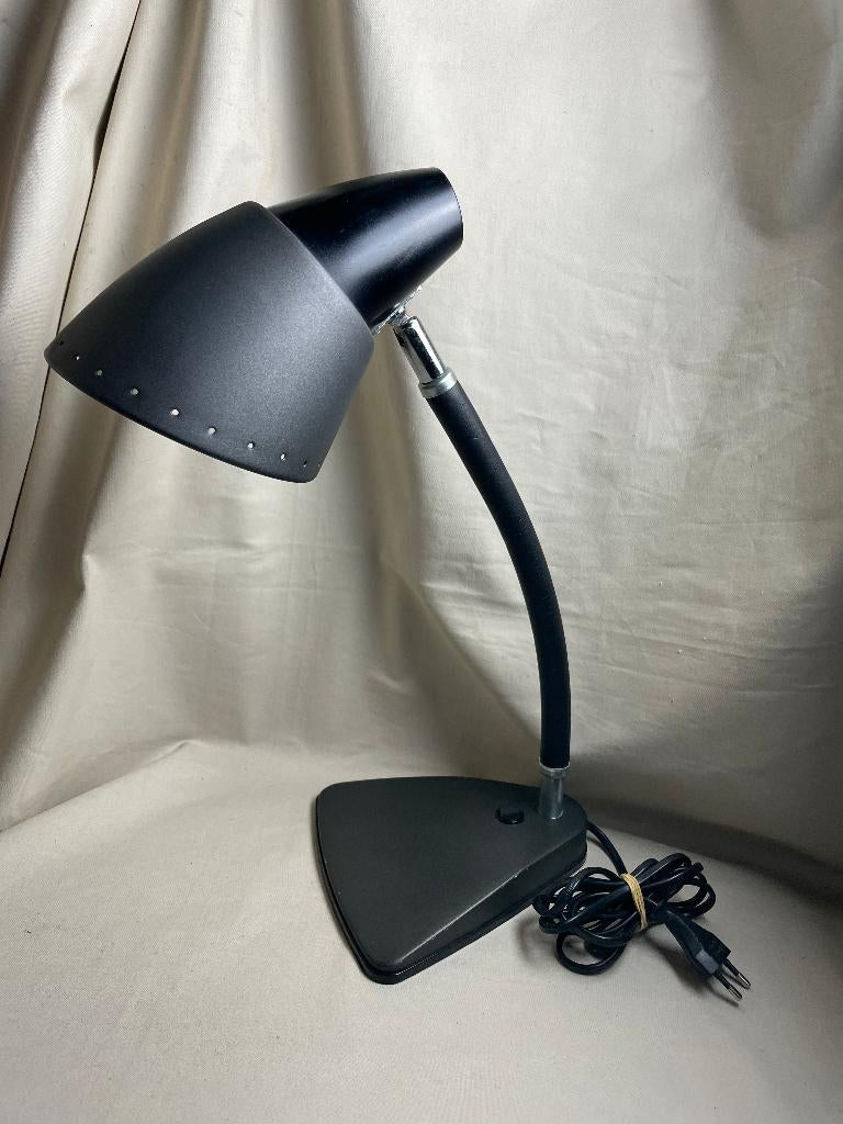 Zwart metalen bureaulamp Jumbolight jaren 80, Gebruikt, Jaren 80, Ophalen of Verzenden, Metaal