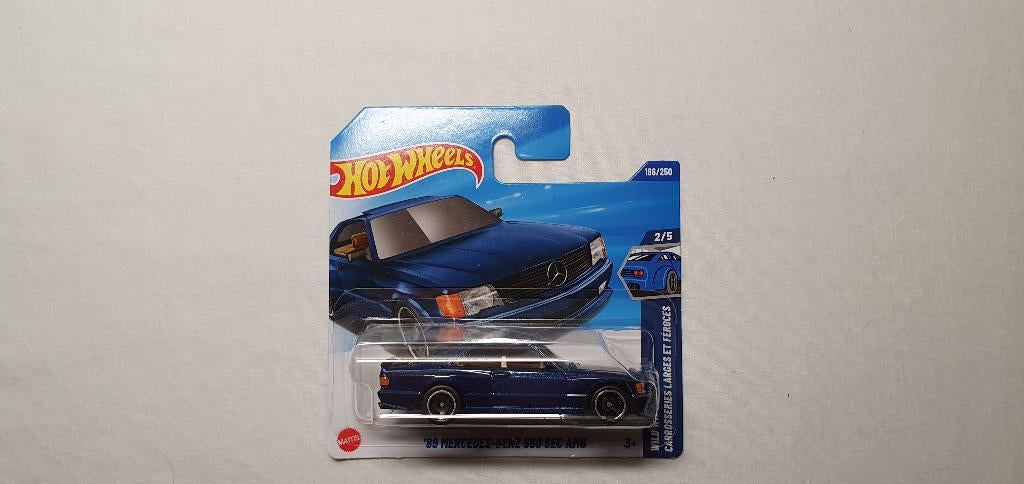 Hot wheels Mercedes-Benz 560 SEC AMG bleu, Ophalen of Verzenden, Nieuw, Auto