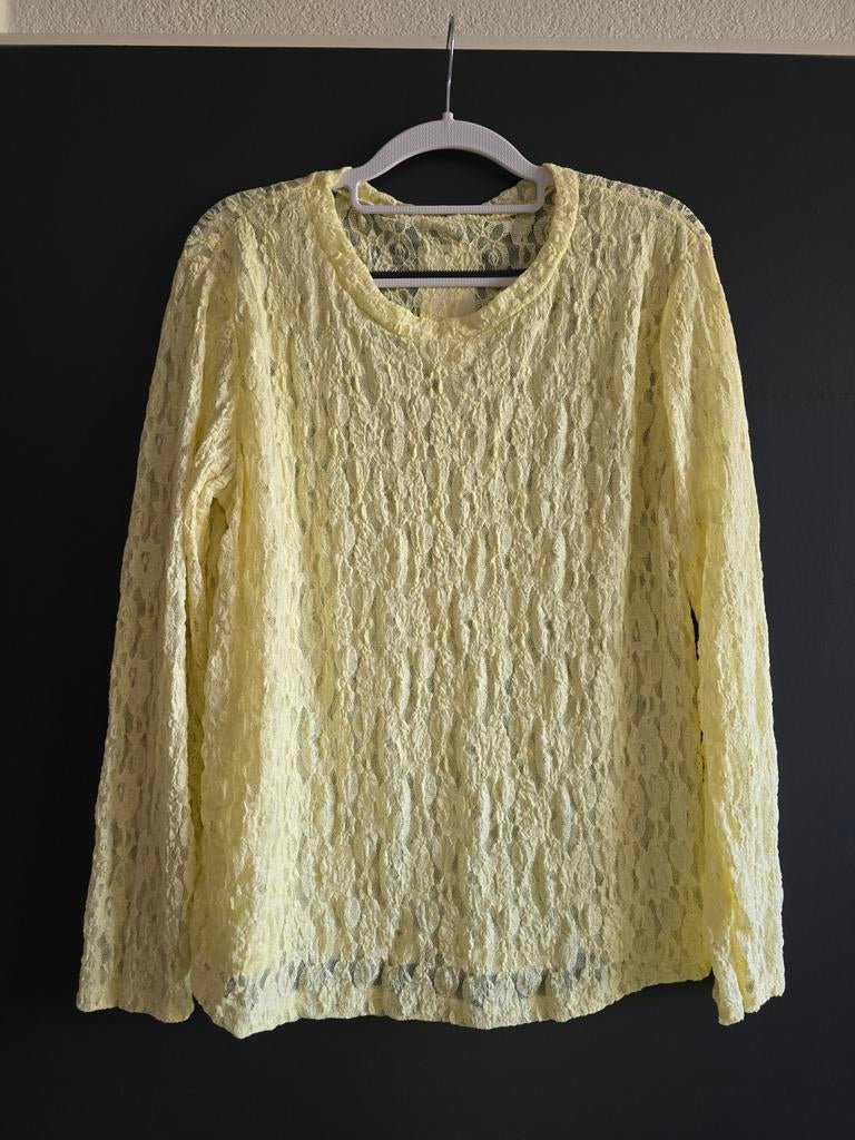 Nieuwe kanten top 40 42 44 46 geel, Kleding | Dames, Tops, Ophalen of Verzenden, Nieuw, Geel